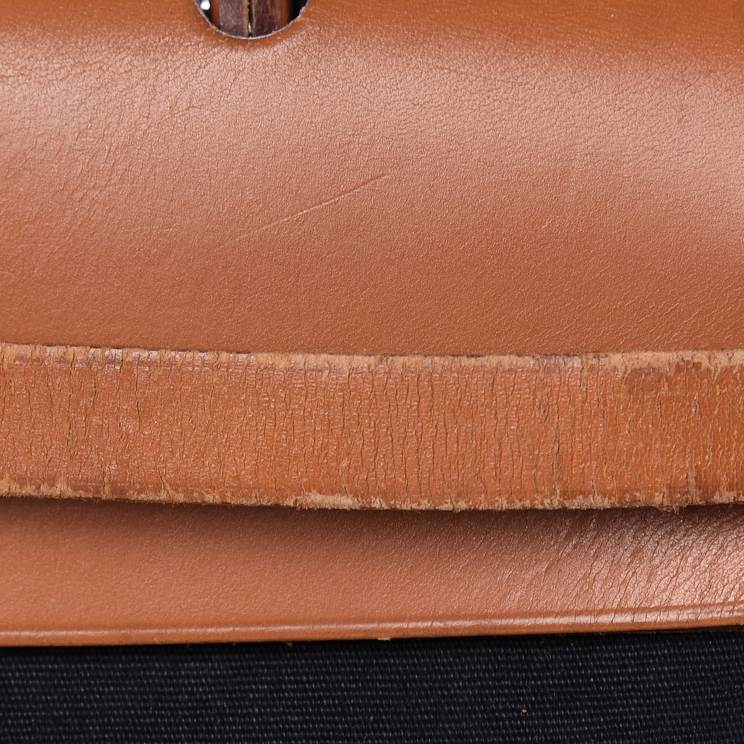 Hermes Toile Vache Calfskin Herbag 30 PM Black Natural 24 of 34