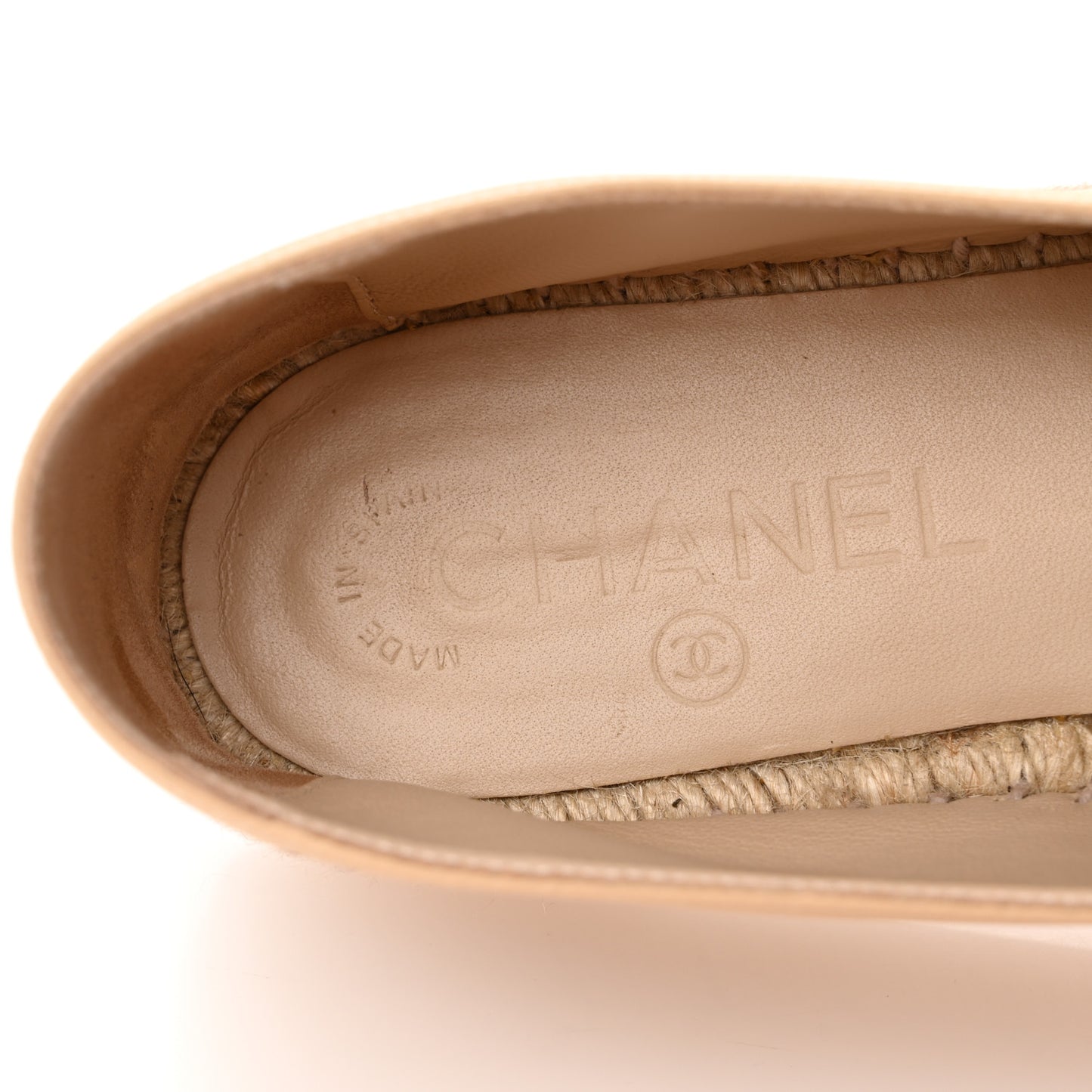 Lambskin CC Espadrilles 37 Beige Black