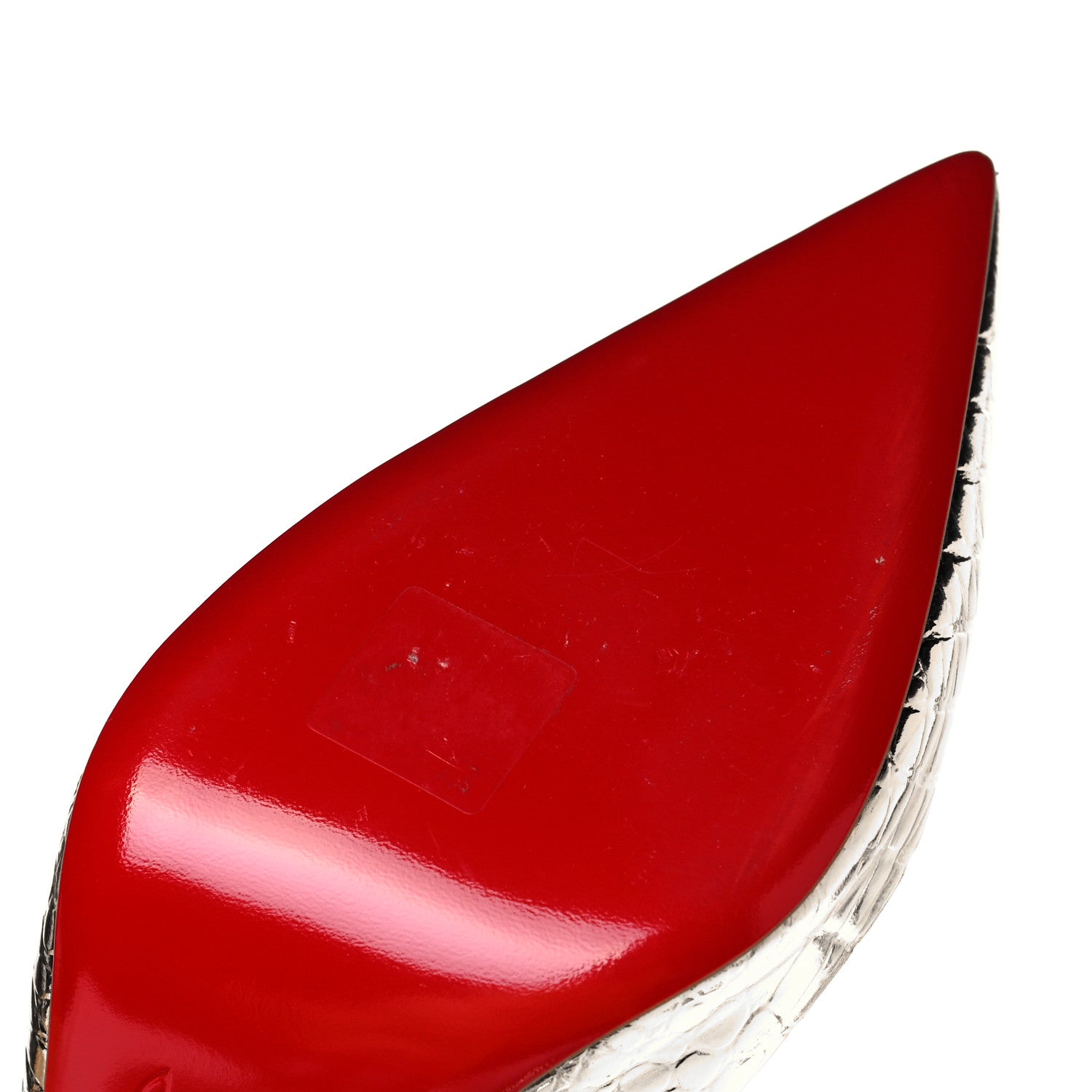 Christian Louboutin Metallo Cocco Iriza 100 Pumps 41 Platine 10 of 12