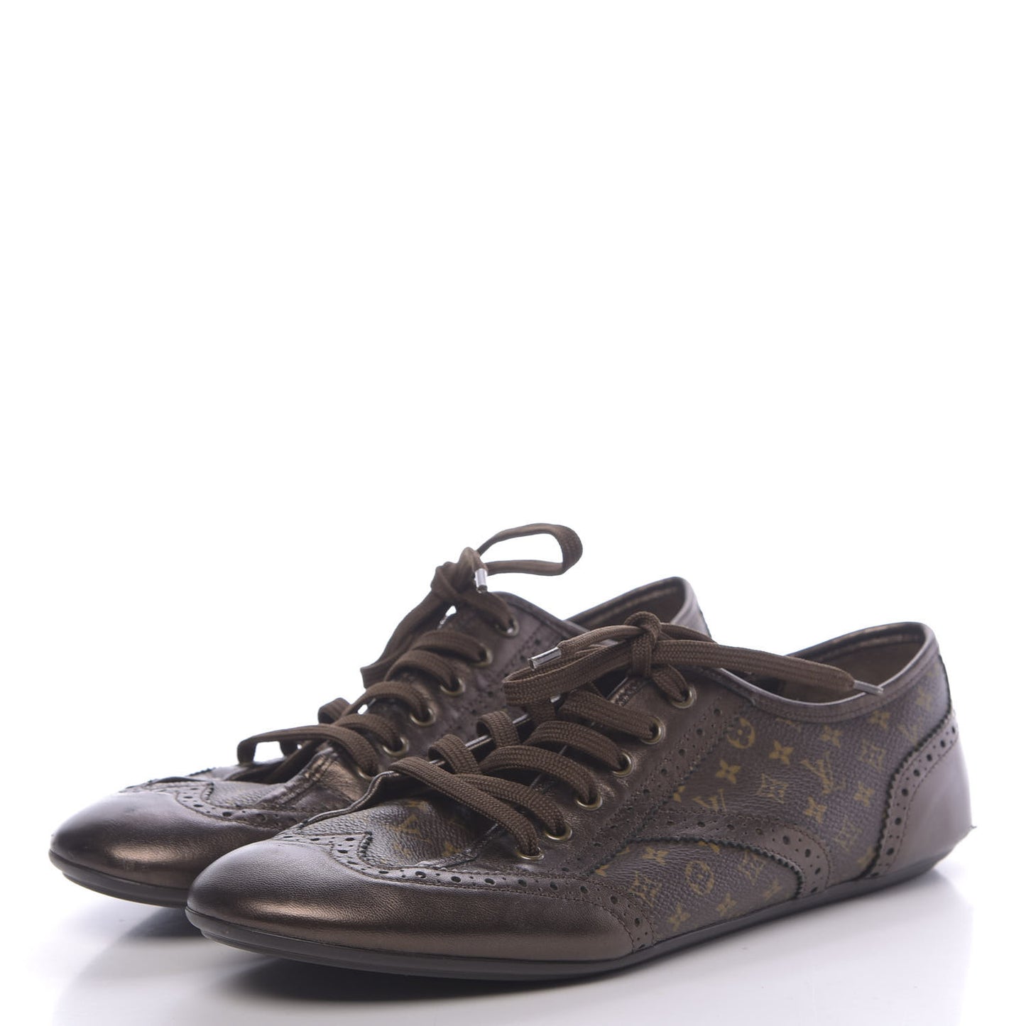Calfskin Monogram Lyrics Sneakers 39.5 Bronze