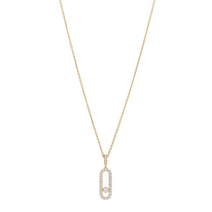 Messika 18K Yellow Gold Diamond LM Move Uno Pave Pendant Necklace 1 of 6
