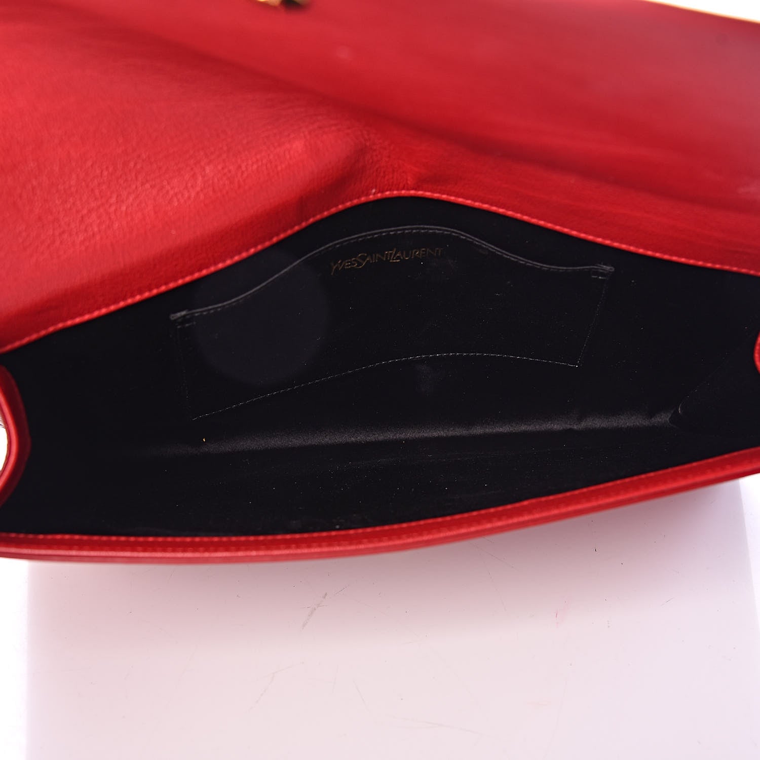 Saint Laurent Calfskin Monogram Large Belle De Jour Clutch Red 5 of 7