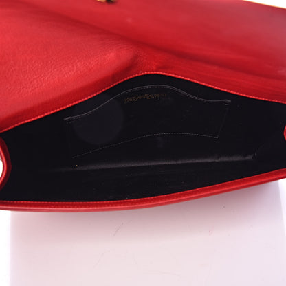 Saint Laurent Calfskin Monogram Large Belle De Jour Clutch Red 5 of 7