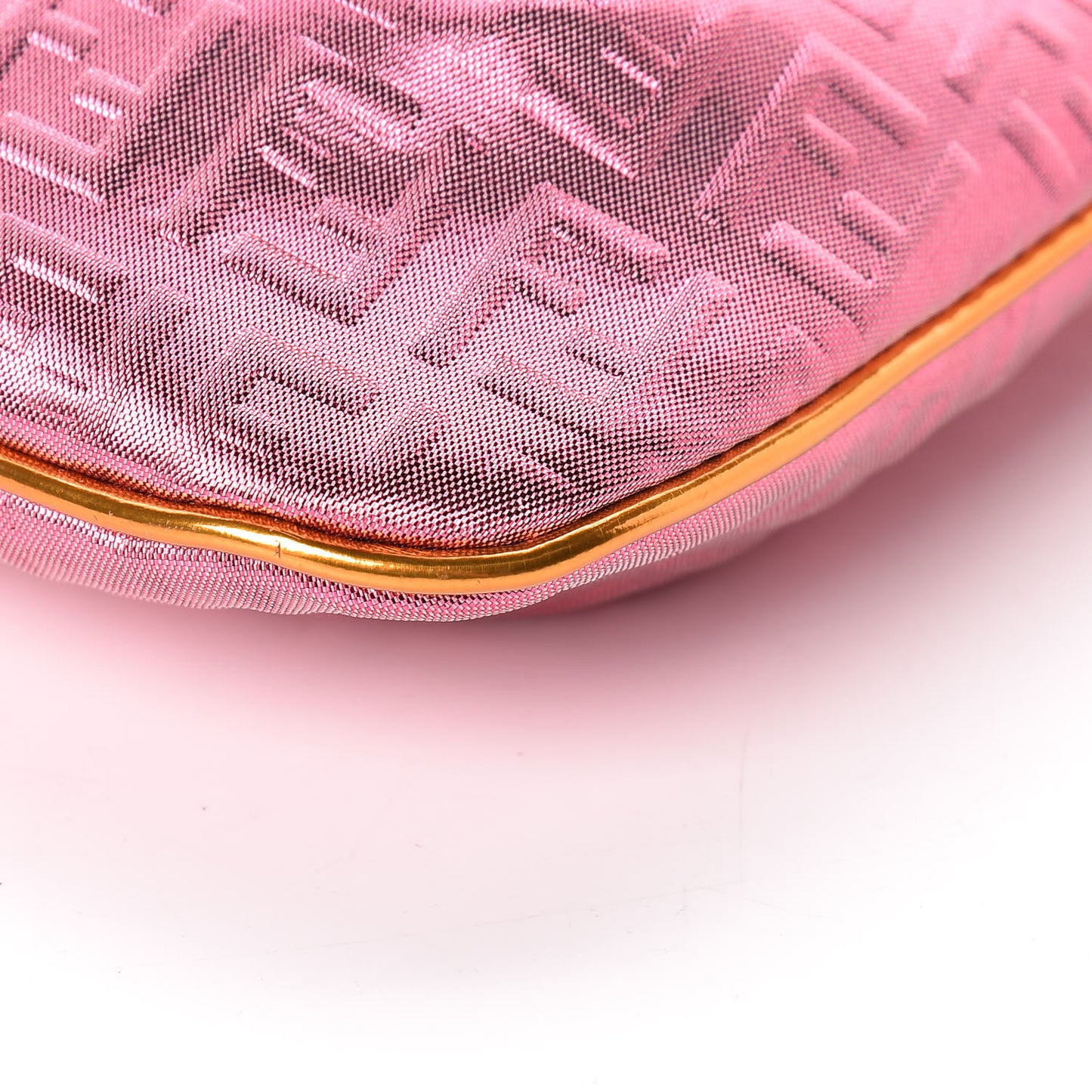 Metallic Lurex Patent Zucchino Pochette Pink Orange