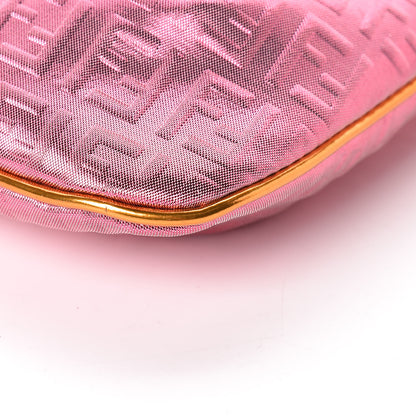Fendi Metallic Lurex Patent Zucchino Pochette Pink Orange 10 of 12