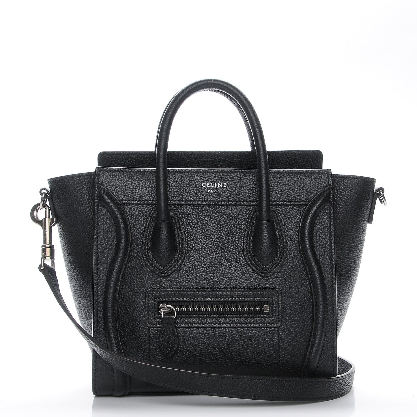 Drummed Calfskin Nano Luggage Black