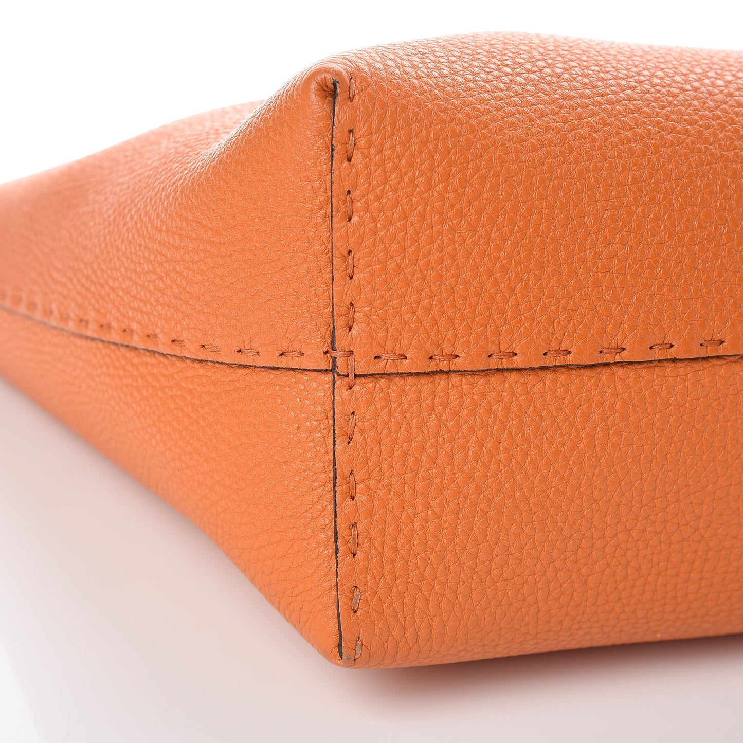 Cuoio Romano Selleria Bi-Color Large Carla Shopping Tote Orange Stone