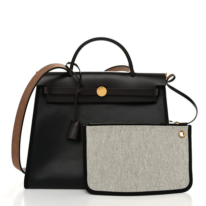 Hermes Toile H Berline Vache Hunter Herbag Zip PM 31 Black Ebene 3 of 12