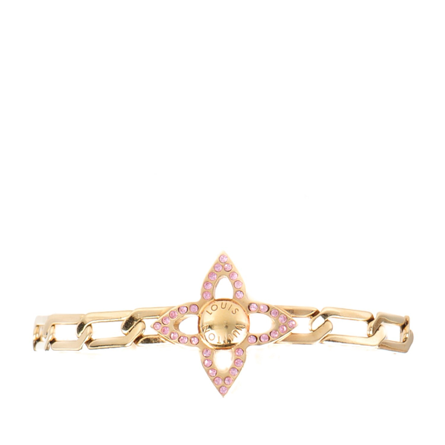 Louis Vuitton Swarovski Crystal Flower Power Bracelet Gold 1 of 6