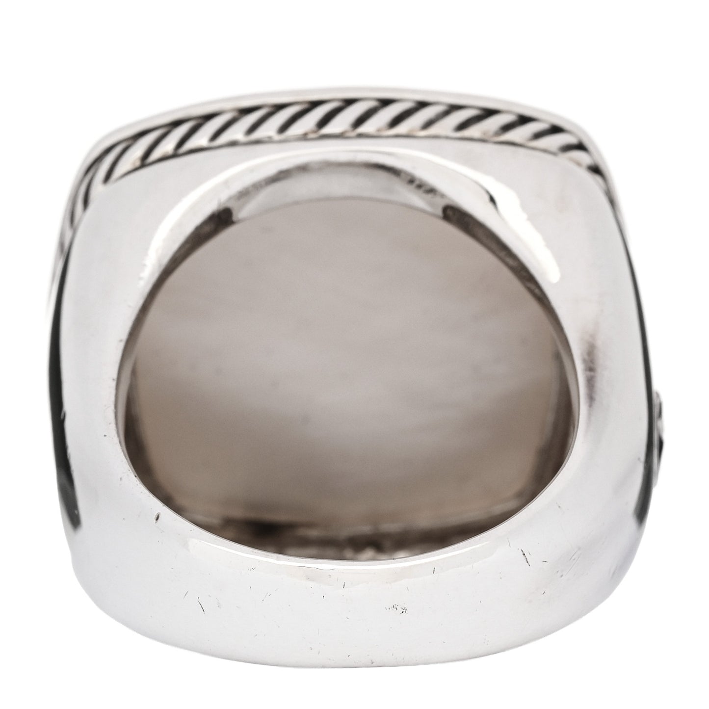 Sterling Silver Diamond Mother of Pearl 20mm Albion Ring 60 9.25