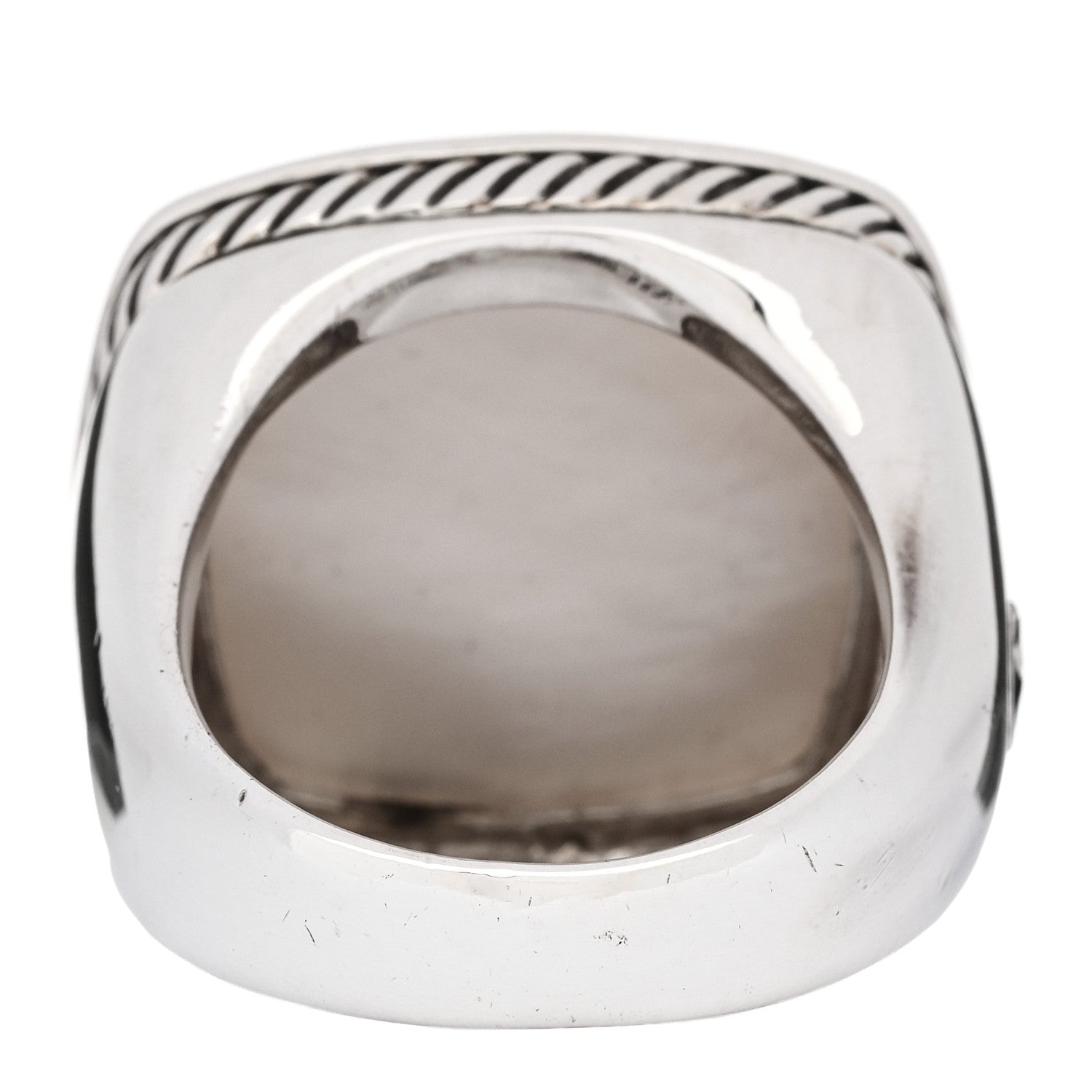 David Yurman Sterling Silver Diamond Mother of Pearl 20mm Albion Ring 60 9.25 4 of 5