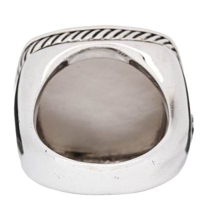 David Yurman Sterling Silver Diamond Mother of Pearl 20mm Albion Ring 60 9.25 4 of 5