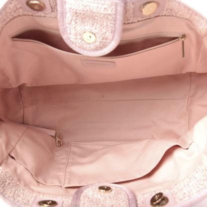 Chanel Straw Lurex Medium Deauville Tote Pink 5 of 10