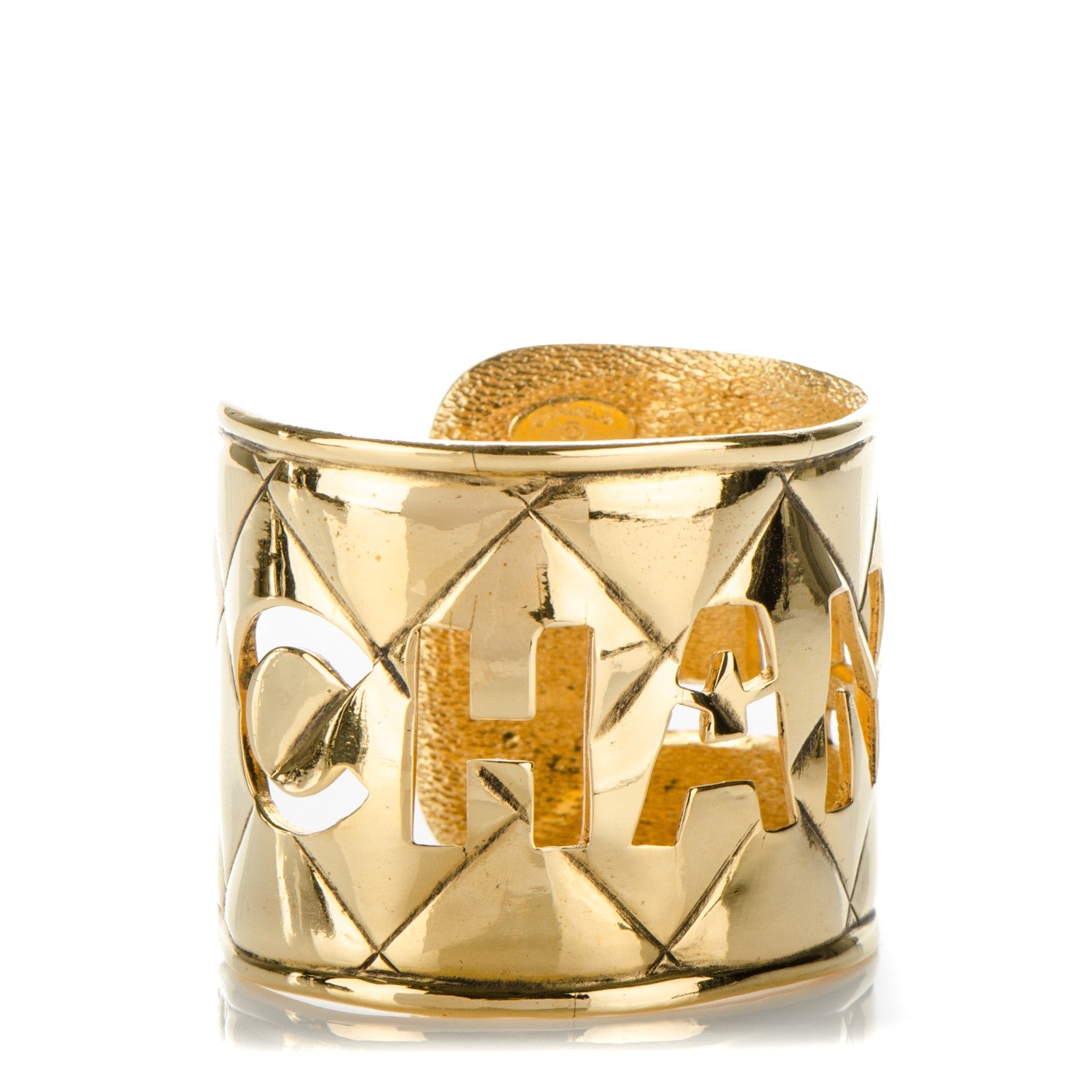 Chanel Quilted Cut Out Cuff Gold 1 of 10