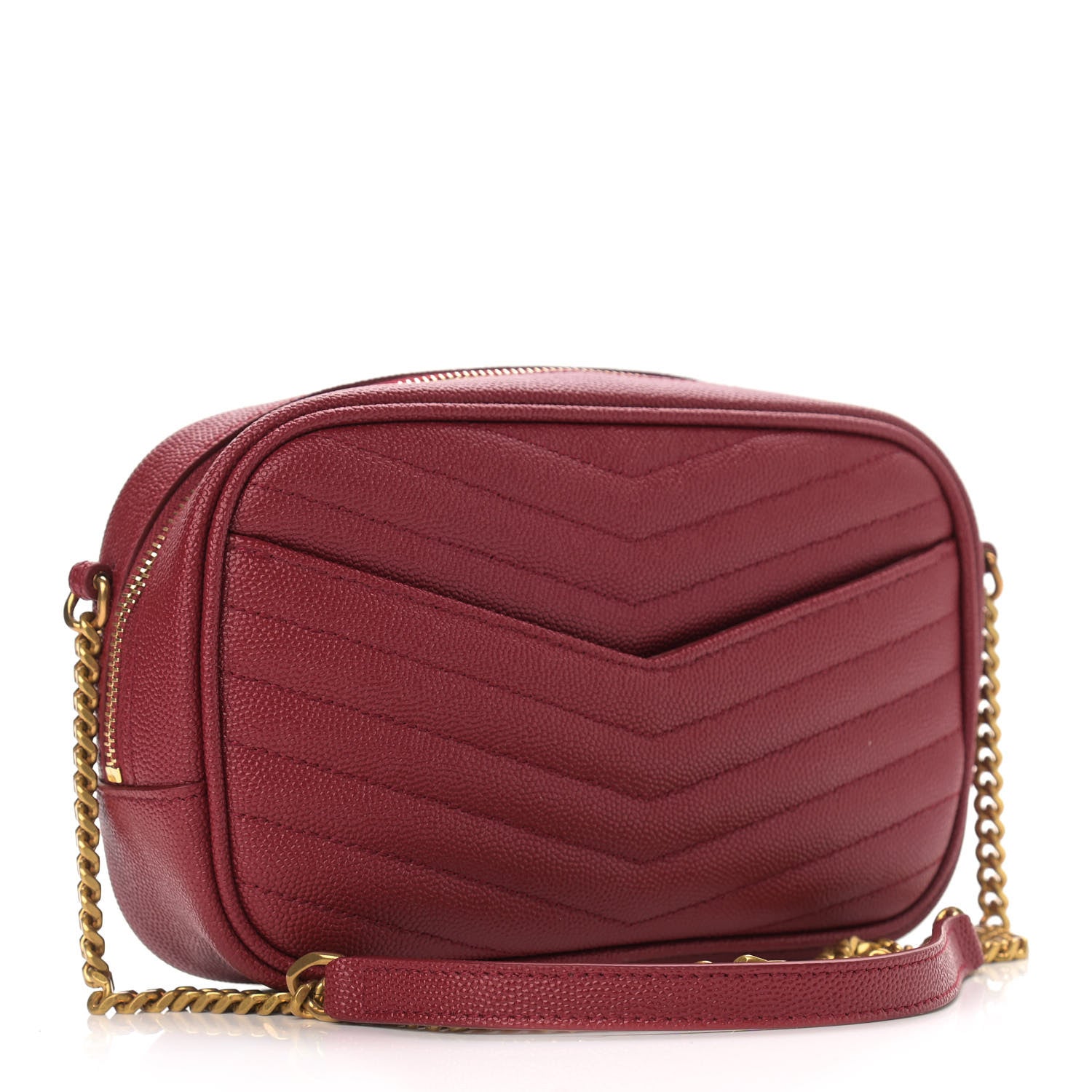 Saint Laurent Grain De Poudre Matelasse Monogram Mini Lou Camera Bag Opyum Red 3 of 9