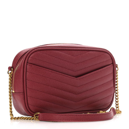 Saint Laurent Grain De Poudre Matelasse Monogram Mini Lou Camera Bag Opyum Red 3 of 9