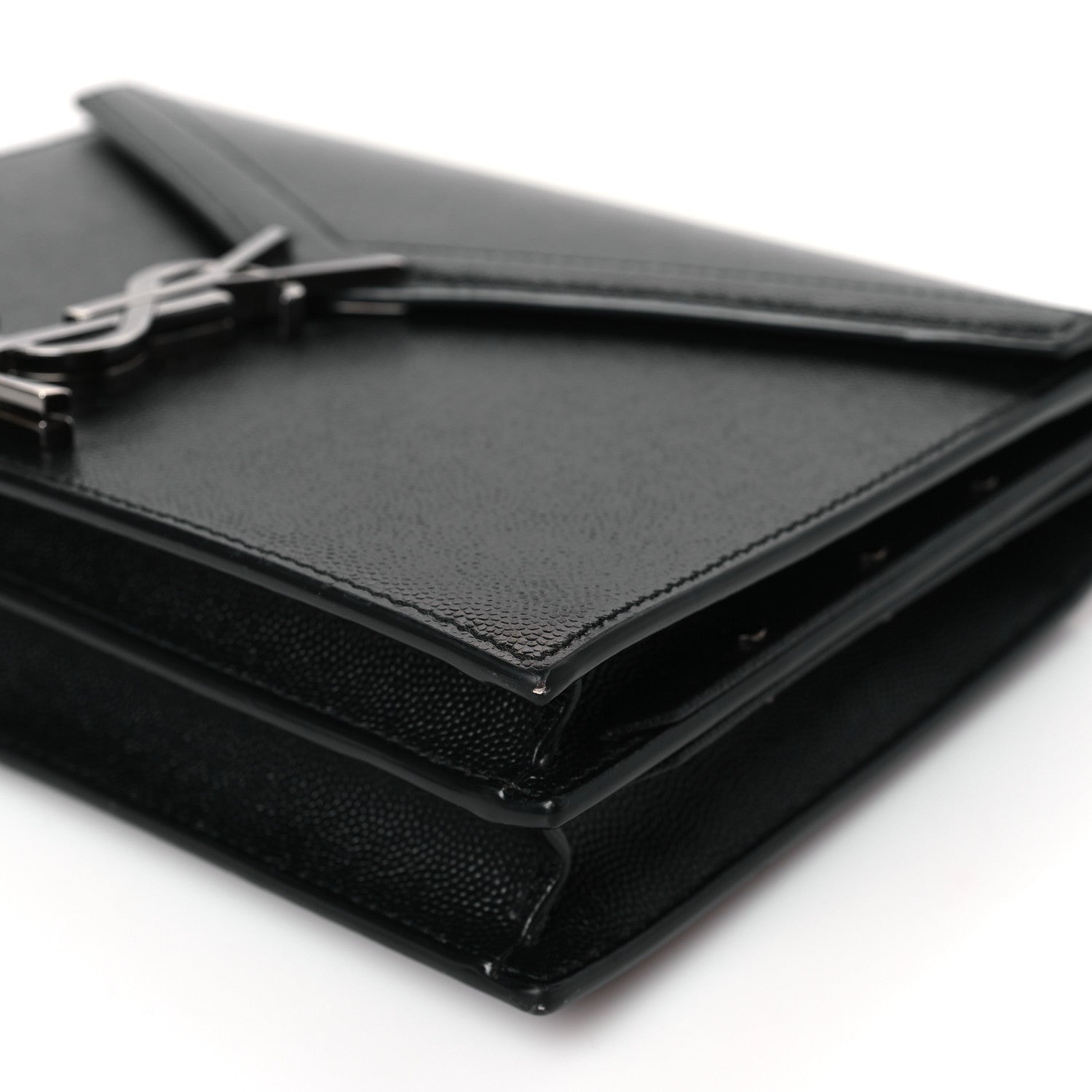 Saint Laurent Grain De Poudre Monogram Cassandra Clasp Bag Black Rouge Legion 9 of 10