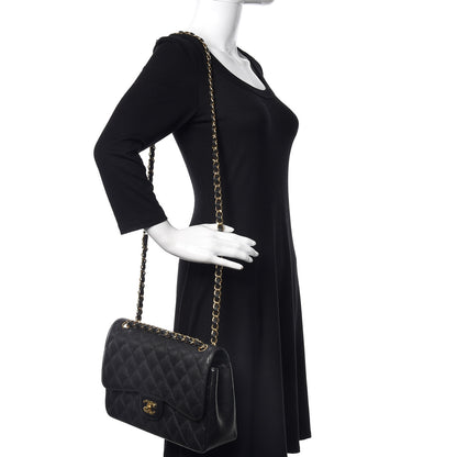 Chanel Caviar Quilted Jumbo Double Flap Black 2 of 10