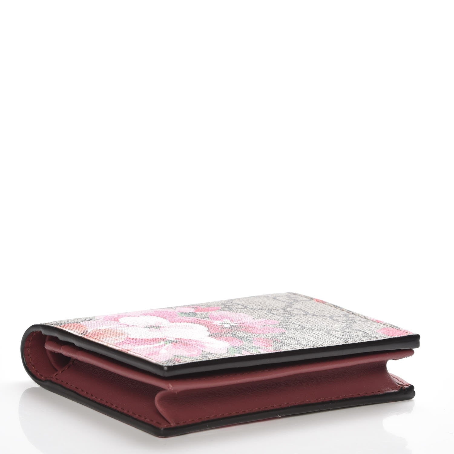 Gucci GG Supreme Monogram Blooms Card Case Beige Multicolor Dry Rose 4 of 8