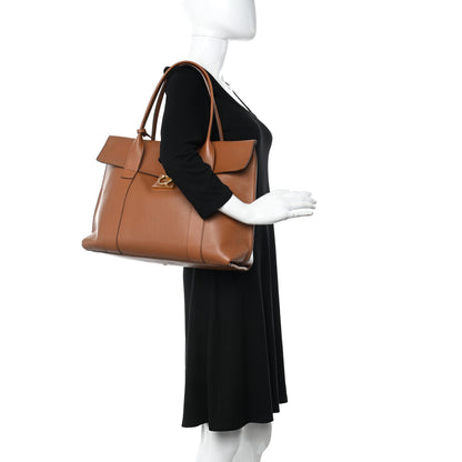Salvatore Ferragamo Calfskin Large Sookie Satchel Brown 2 of 12