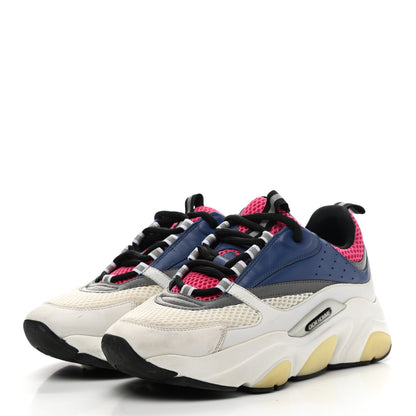 Christian Dior Technical Mesh Calfskin Womens B22 Sneakers 38 White Blue Pink 2 of 13