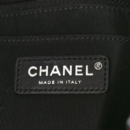 Chanel Caviar Flat Quilted CC Chain Bucket Drawstring Bag Black 6 of 9