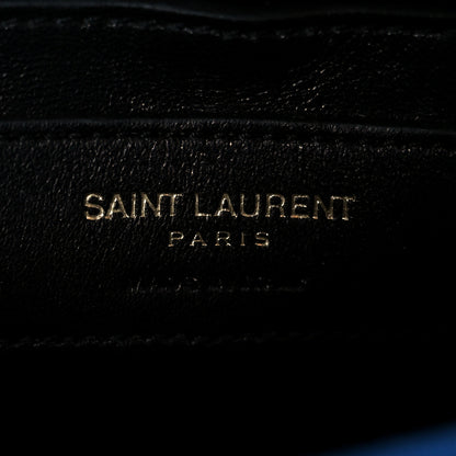 Saint Laurent Suede Small Classic Monogram Kate Tassel Satchel Blue 6 of 11