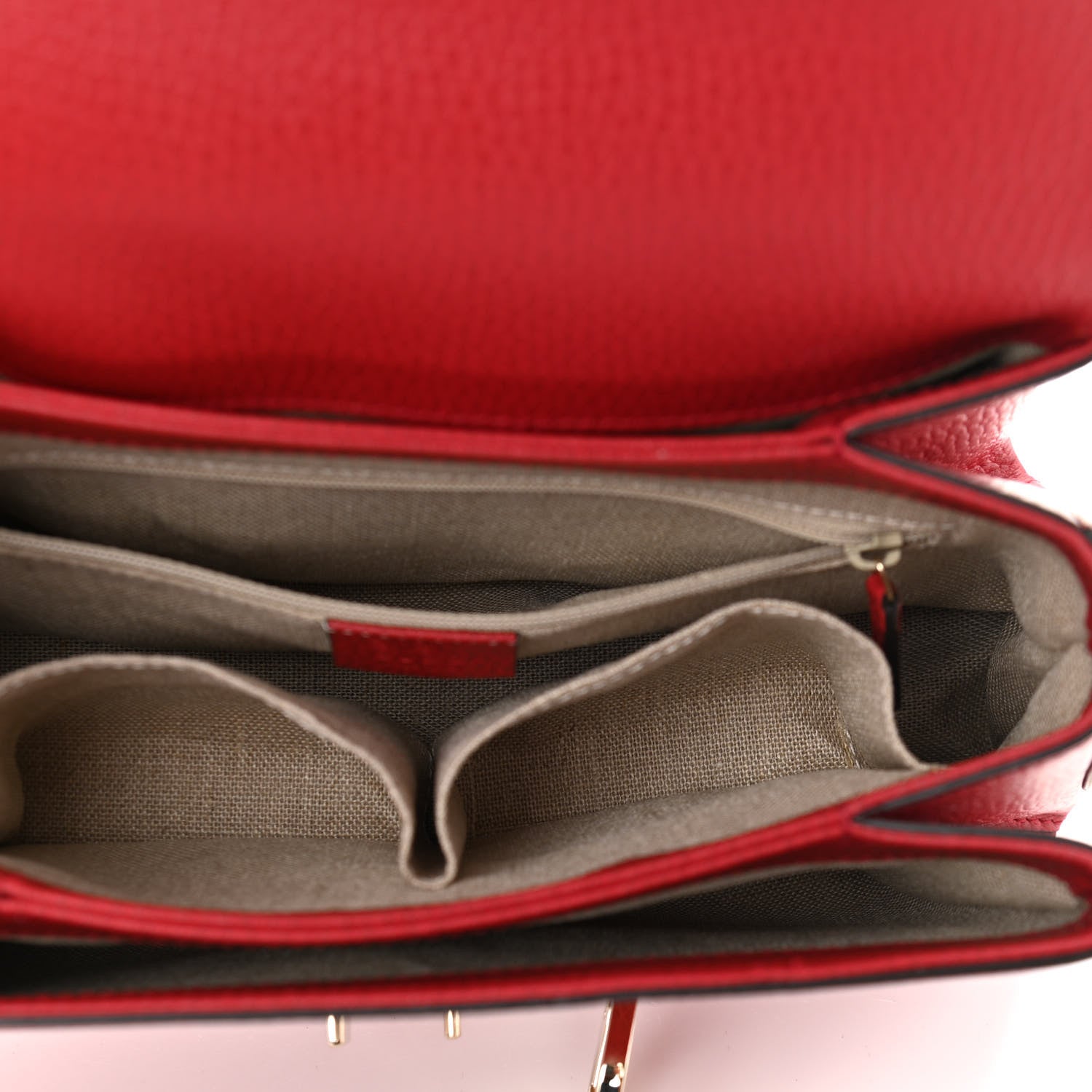 Gucci Dollar Calfskin Interlocking G Top Handle Shoulder Bag Red 7 of 10