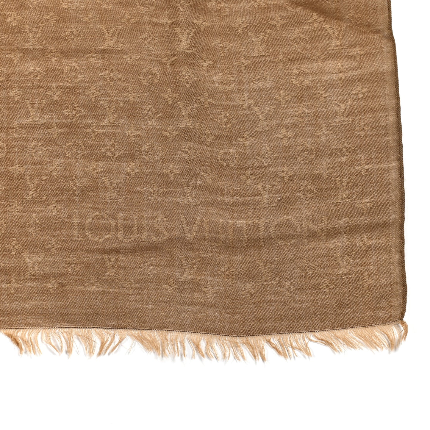 Cashmere Nano Monogram Stole Brown