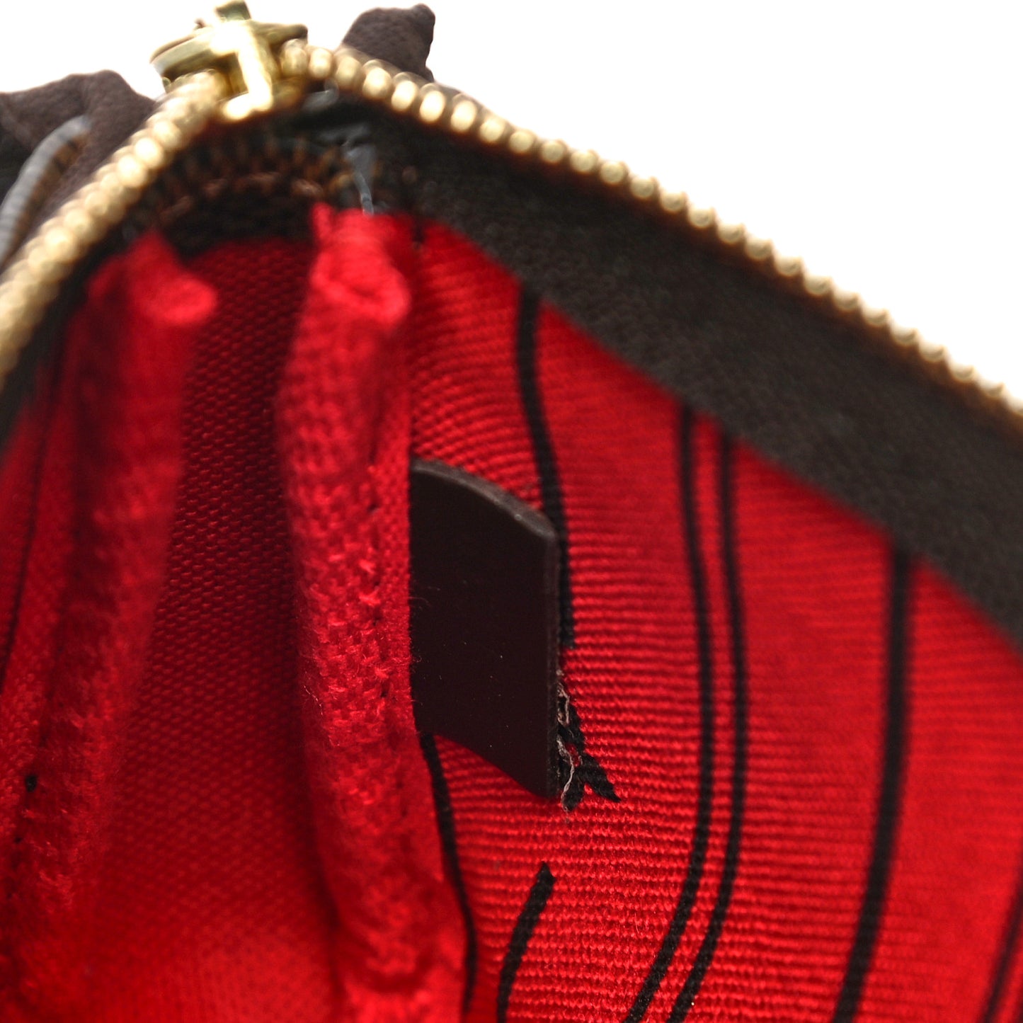 Damier Ebene Complice Trunks and Bags Mini Pochette Accessories Red