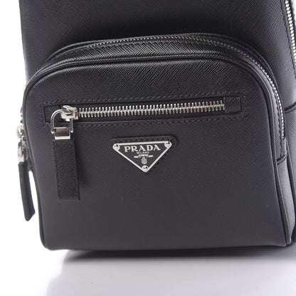 Prada Saffiano Sling Backpack Black 9 of 10