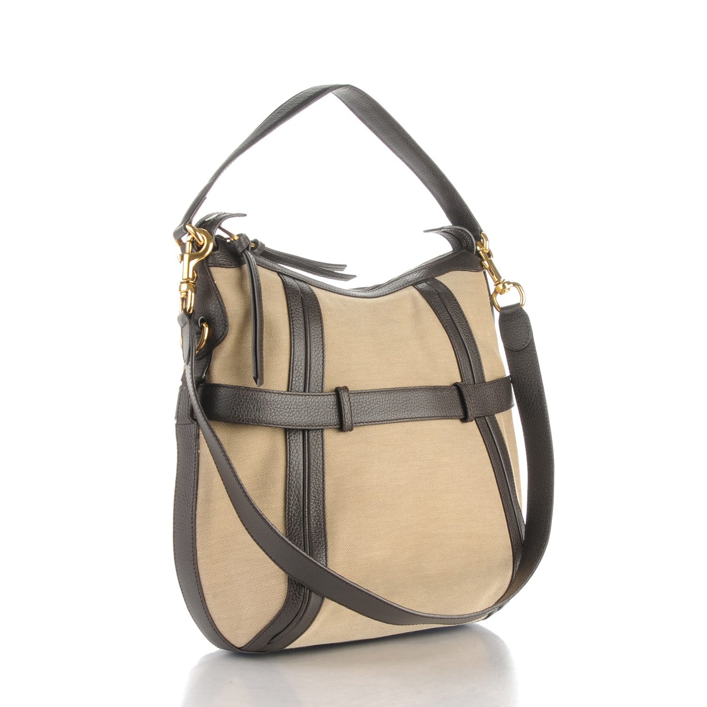 Canvas Medium GG Running Hobo Dark Brown