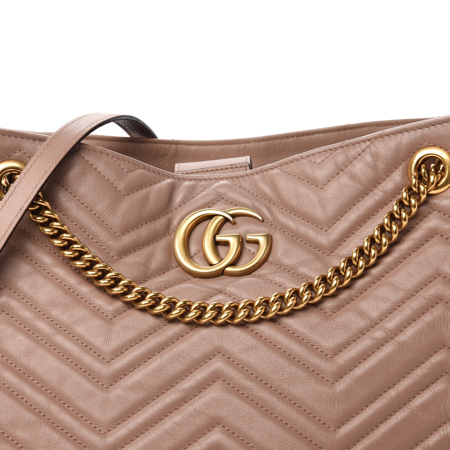 Gucci Calfskin Matelasse Medium GG Marmont Shoulder Tote Bag Porcelain Rose 17 of 17