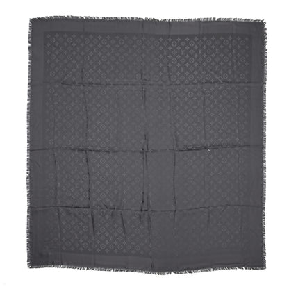 Louis Vuitton Silk Monogram Shine Shawl Charcoal Grey 1 of 6