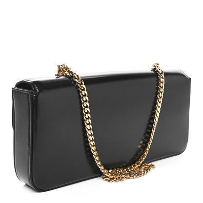 Celine Shiny Calfskin Triomphe Chain Bag Black 3 of 9