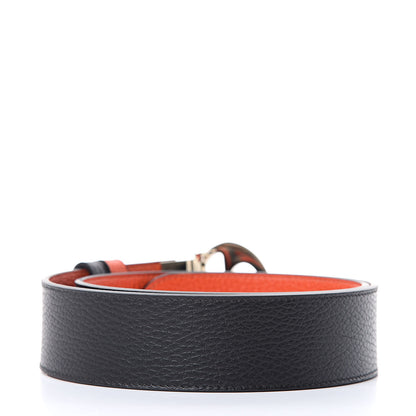 Gucci Calfskin 1973 Reversible Belt 80 32 Black Orange 3 of 6
