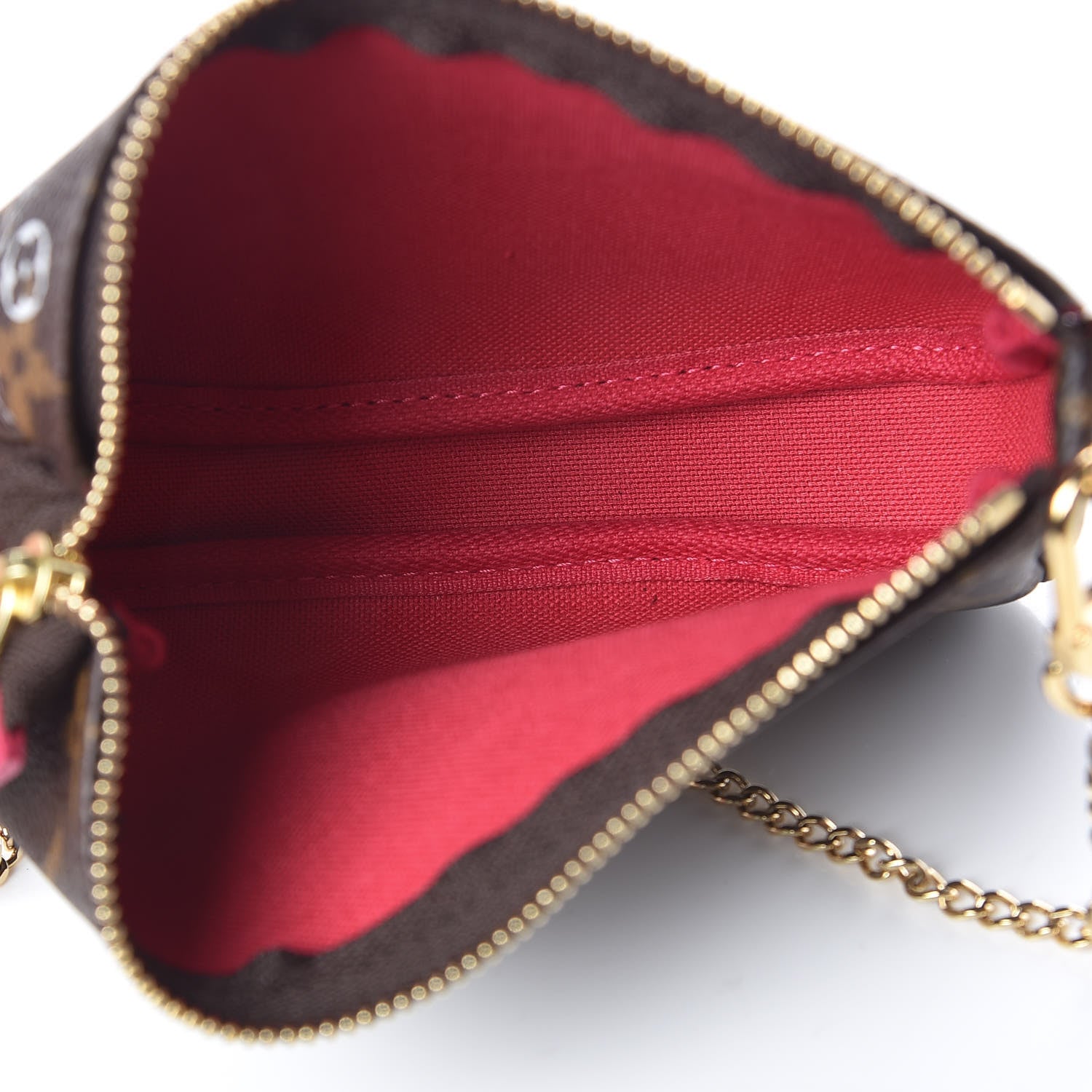 Louis Vuitton Monogram 2019 Christmas Animation Mini Courchevel Pochette Accessories Fuchsia 5 of 8