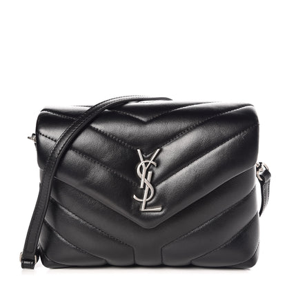 Saint Laurent Calfskin Y Quilted Monogram Toy Loulou Crossbody Bag Black 1 of 9