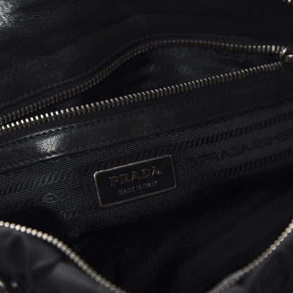 Prada Tessuto Nylon Nappa Braided Gaufre Shoulder Bag Black 8 of 9