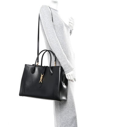 Gucci Boarded Plutone Calfskin Large Jackie 1961 Tote Black 2 of 10