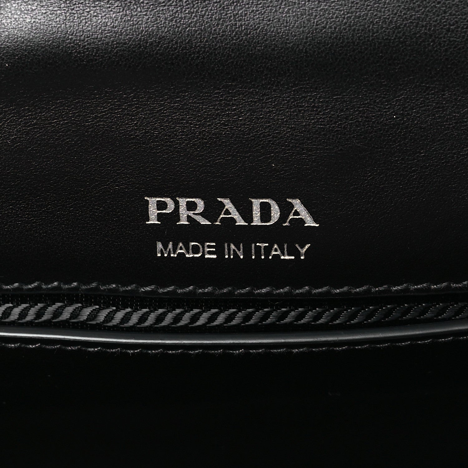 Prada City Calf Crystal Embellished Ribbon Bag Black 6 of 9