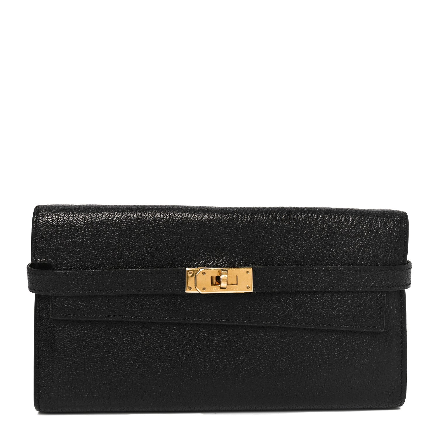 Hermes Chevre Mysore Kelly Longue Wallet Black 1 of 9