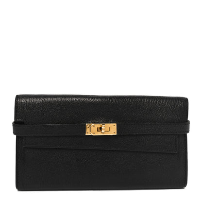 Hermes Chevre Mysore Kelly Longue Wallet Black 1 of 9