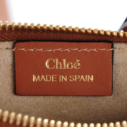 Chloe Calfskin Suede Rainbow Patchwork Small Jane Fringe Bag Caramel 4 of 5