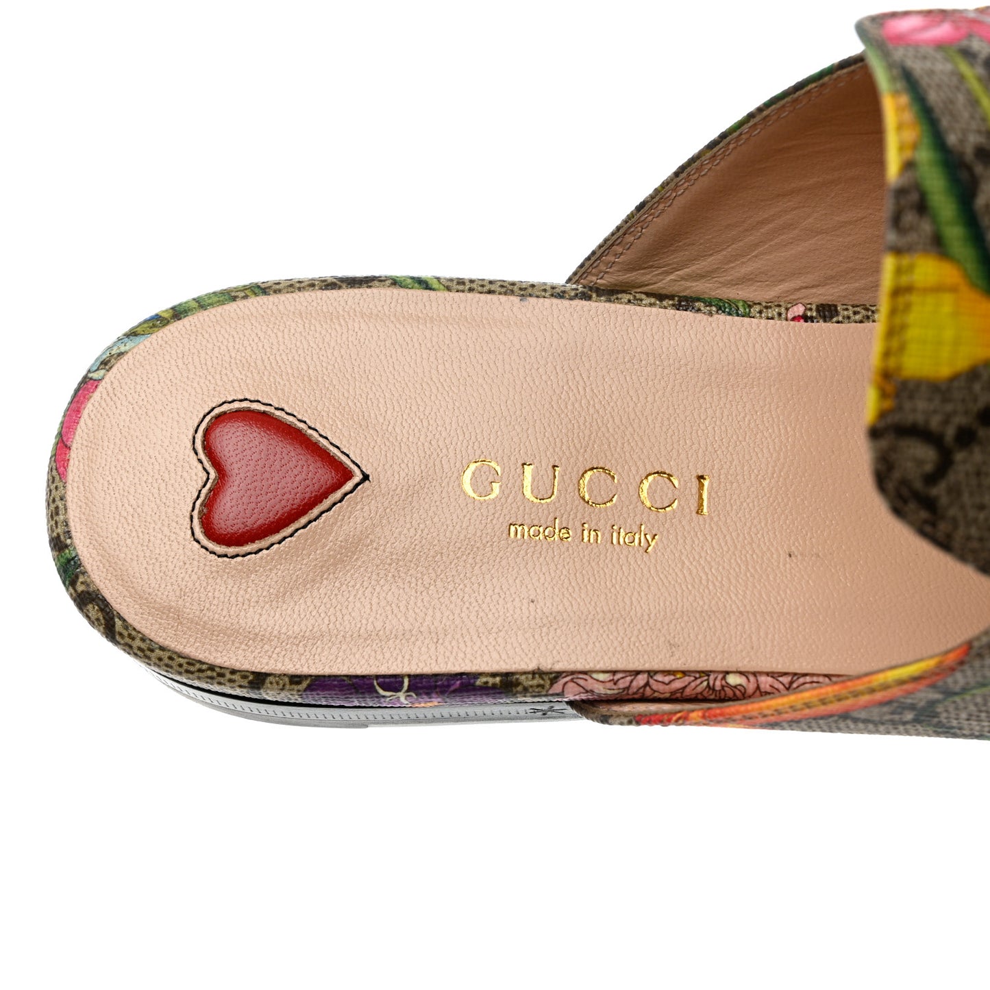 GG Supreme Monogram Flora Womens Princetown Slippers 37 Beige Ebony Multicolor Rosso