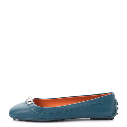 Hermes Epsom Liberty Ballerina Flats 36.5 Bleu Curacao 1 of 8
