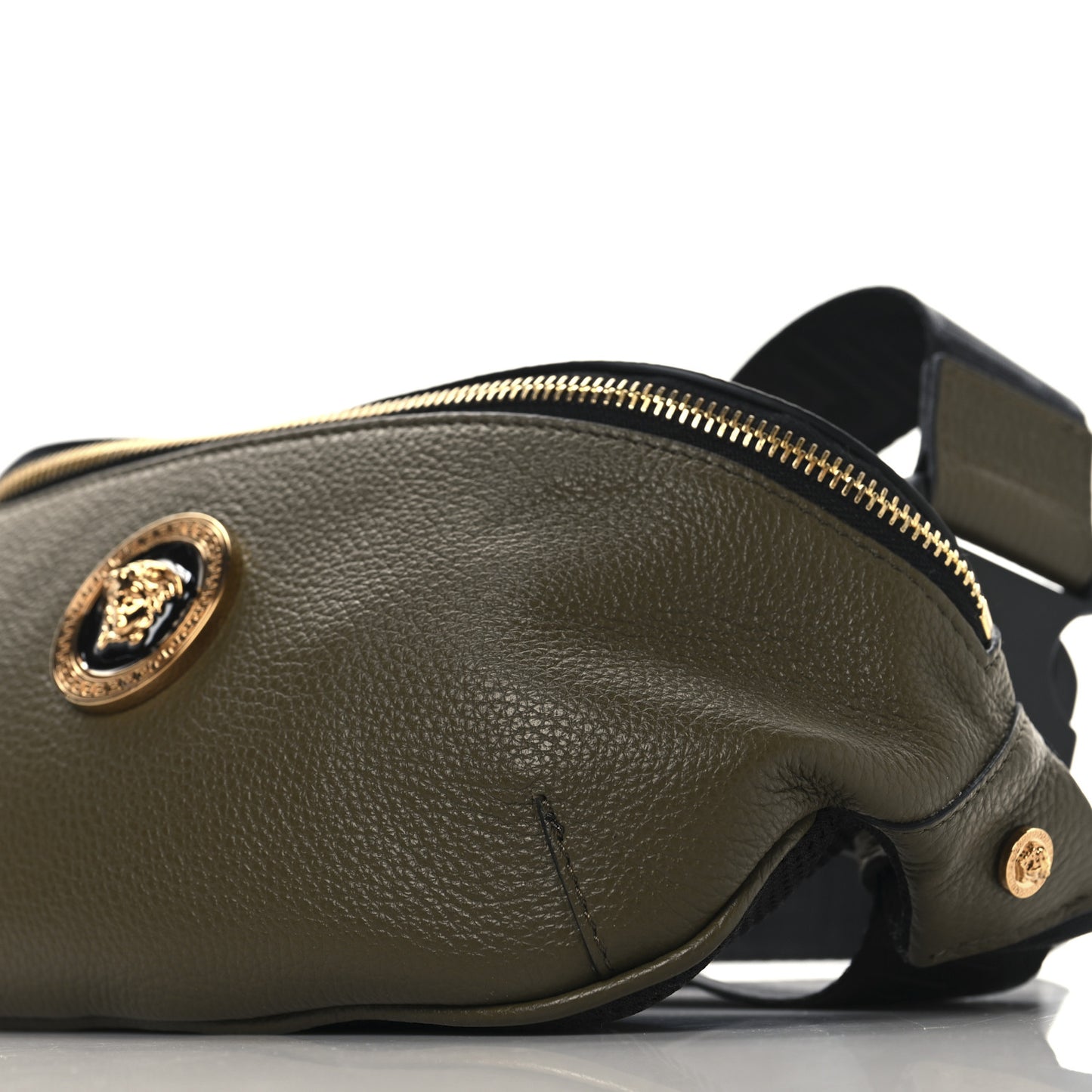 Grainy Calfskin Medea Belt Bag Khaki
