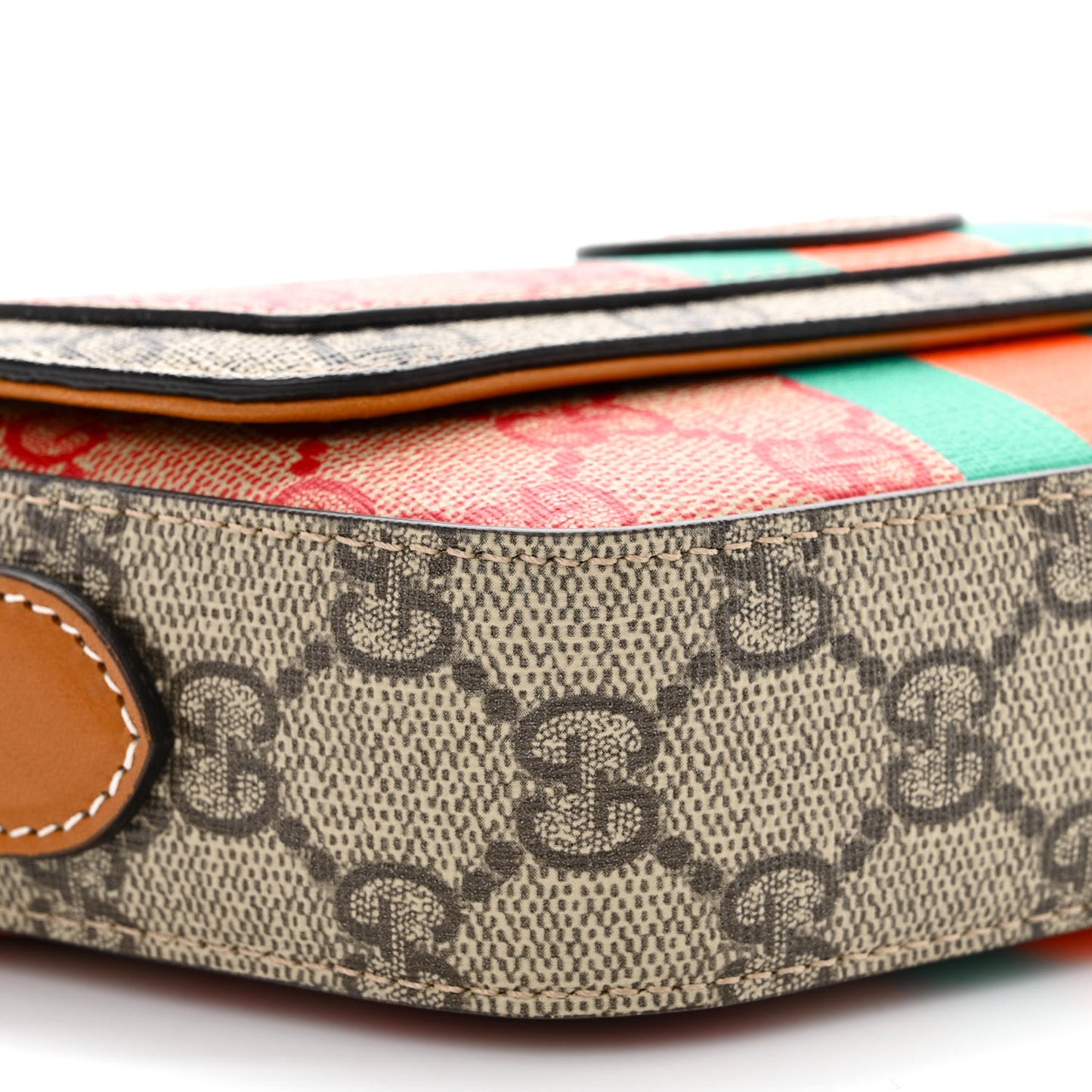 X DANS LE VERT GG Supreme Monogram Cuoio Web Mini Retro Interlocking G Top Handle Beige Rosso Ebony Harness Brown