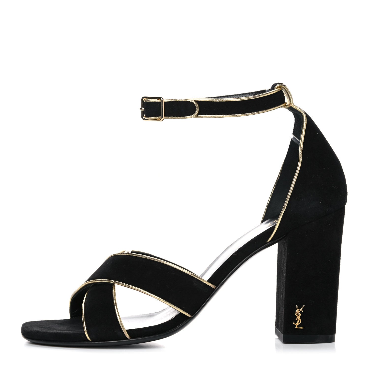 Saint Laurent Suede Babies Sandals 37.5 Black 1 of 11