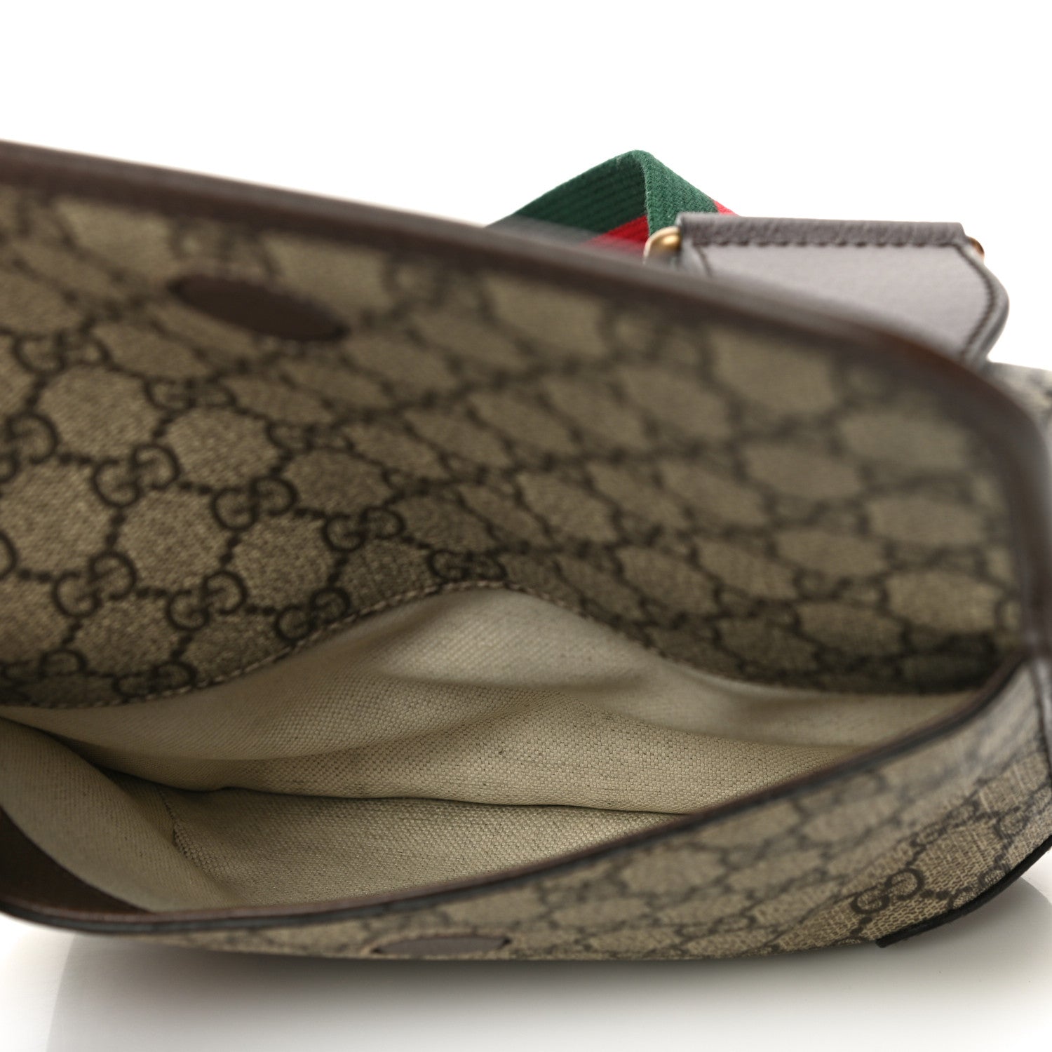 Gucci GG Supreme Monogram Web Small Neo Vintage Double Flap Messenger Bag Beige New Acero 5 of 14